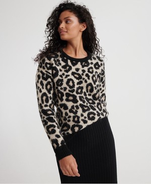 Superdry Lisa Leopard Női Kötöttáru Barna | YRPWE0123